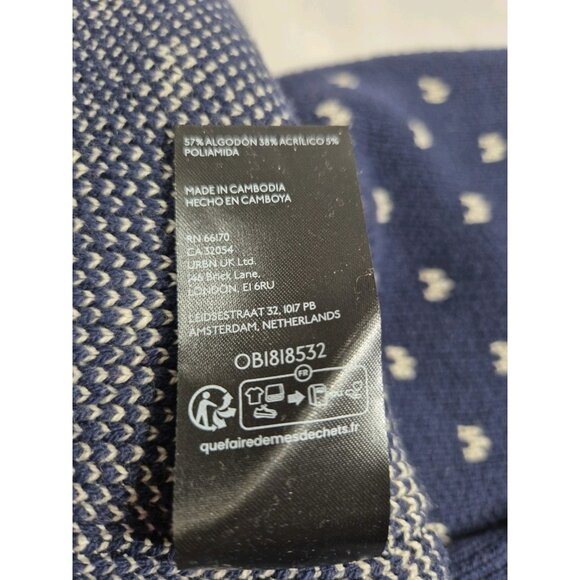 Free People Cropped Sweater Women's Size S Blue Easy Street Patterned Boxy (52) - Picture 6 of 12